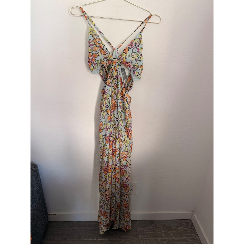 Maje Rawaiene Floral Print Cutout Maxi Dress  Sz 8 US NWT Romantic Boho Vacation